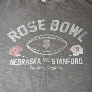 47 Brand Nebraska vs Stanford 1941 Rose Bowl Grey Cotton Slub T-Shirt Mens Large